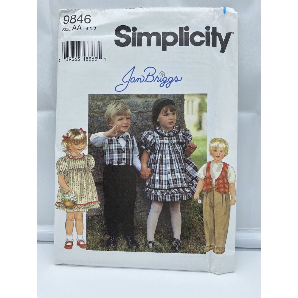 Simplicity Sewing Pattern 9846 Toddler Girls & Boys Separates 1/2-2 Dress Pants